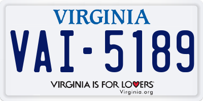 VA license plate VAI5189