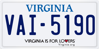 VA license plate VAI5190