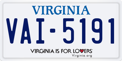 VA license plate VAI5191