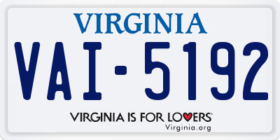 VA license plate VAI5192
