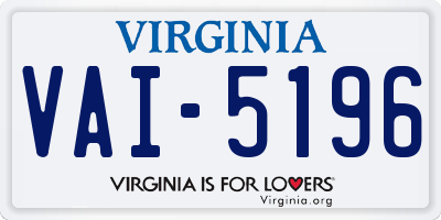 VA license plate VAI5196