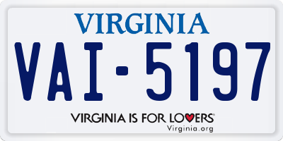 VA license plate VAI5197