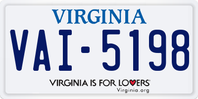 VA license plate VAI5198