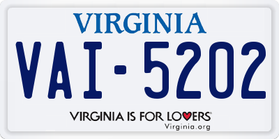 VA license plate VAI5202