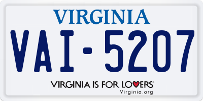 VA license plate VAI5207