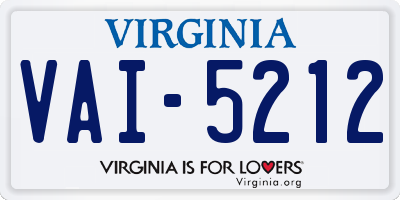 VA license plate VAI5212