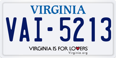 VA license plate VAI5213