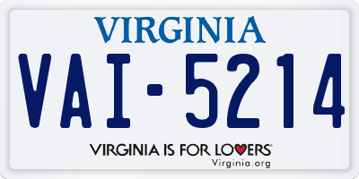 VA license plate VAI5214