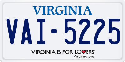 VA license plate VAI5225
