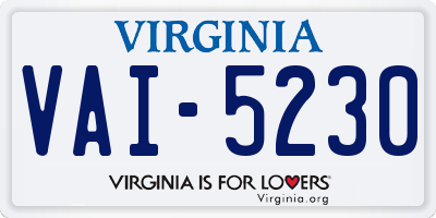 VA license plate VAI5230
