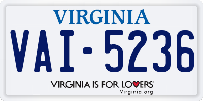 VA license plate VAI5236
