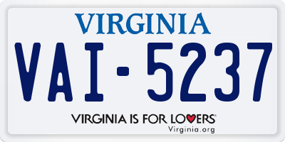VA license plate VAI5237