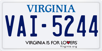 VA license plate VAI5244