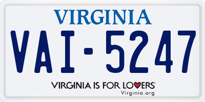 VA license plate VAI5247