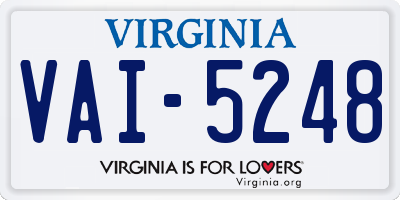 VA license plate VAI5248