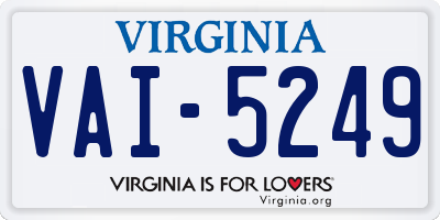 VA license plate VAI5249