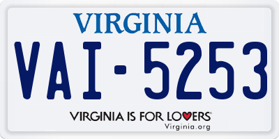 VA license plate VAI5253