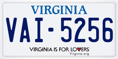 VA license plate VAI5256