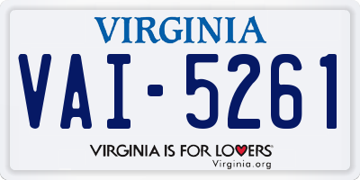 VA license plate VAI5261