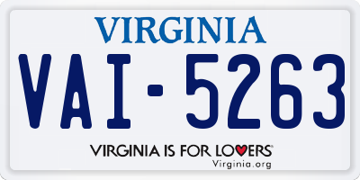 VA license plate VAI5263
