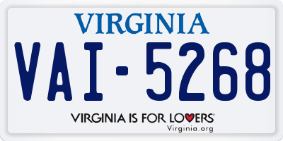 VA license plate VAI5268