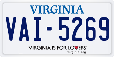VA license plate VAI5269