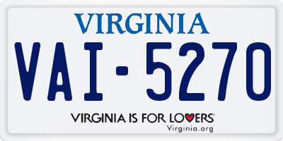 VA license plate VAI5270