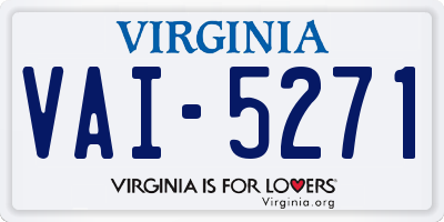 VA license plate VAI5271