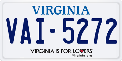 VA license plate VAI5272