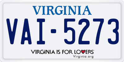 VA license plate VAI5273