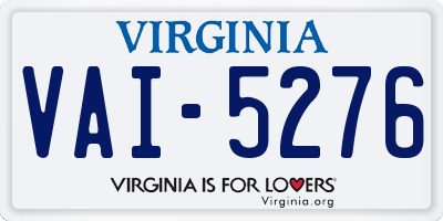 VA license plate VAI5276