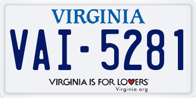 VA license plate VAI5281