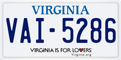 VA license plate VAI5286