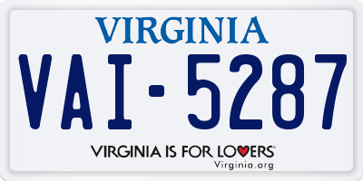 VA license plate VAI5287