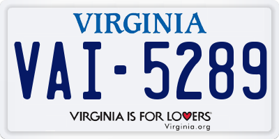 VA license plate VAI5289