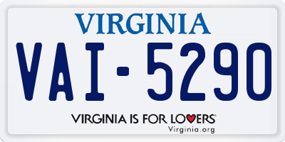 VA license plate VAI5290
