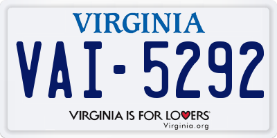 VA license plate VAI5292