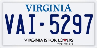 VA license plate VAI5297
