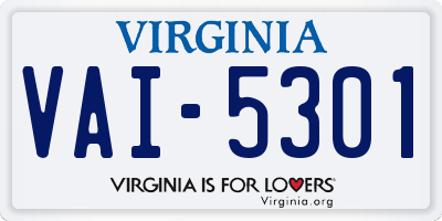 VA license plate VAI5301