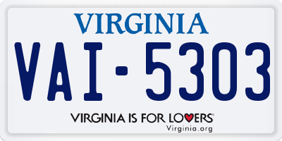 VA license plate VAI5303