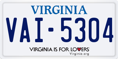 VA license plate VAI5304