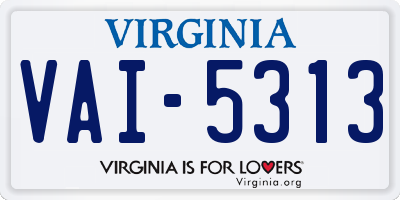 VA license plate VAI5313
