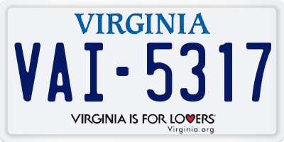 VA license plate VAI5317