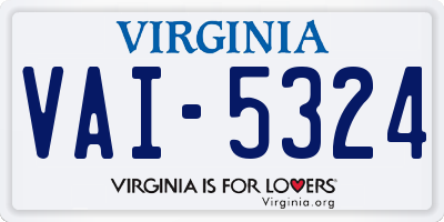 VA license plate VAI5324