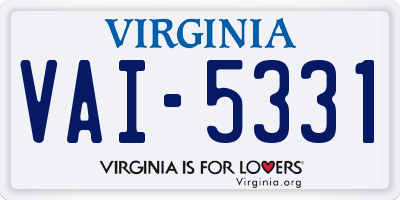 VA license plate VAI5331