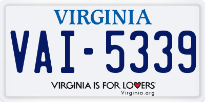 VA license plate VAI5339