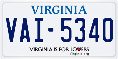 VA license plate VAI5340