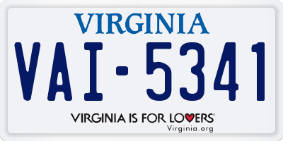 VA license plate VAI5341