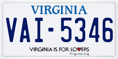 VA license plate VAI5346