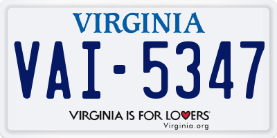 VA license plate VAI5347